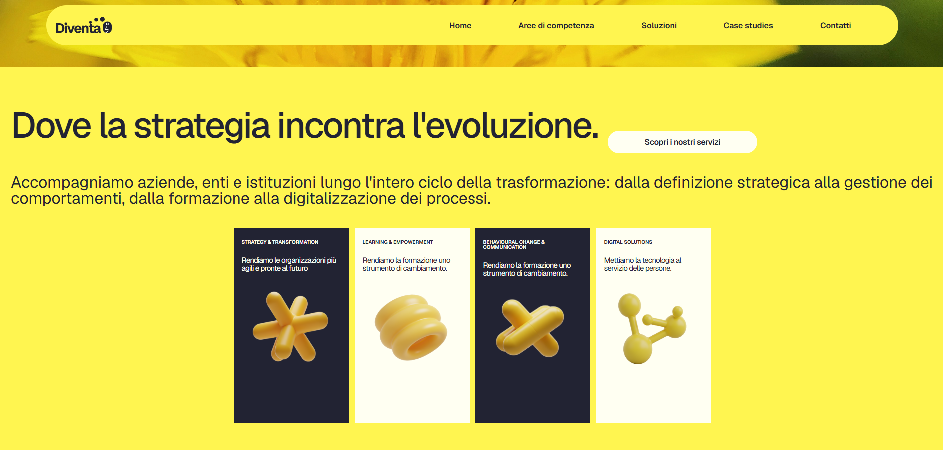 Screenshot del progetto Diventa